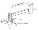 Uchwyt Ścienny BeamFix Srebrny 48-66 cm